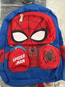 1pc Back To School Holiday Travel Disney Marvel Spider-Man Cartoon Large Capacity Backpack, Personalized Anime Style Lightweight Ergonomic Daily Commute School Bag - Multicolor - View 10