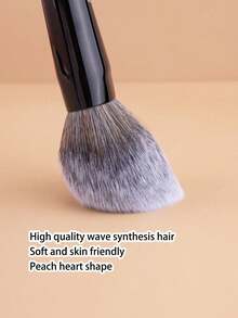 1pc Loose Powder Brush, Contour & Setting Powder Brush, Face Contour Powder/Blush Setting Makeup Tool - Black - View 4