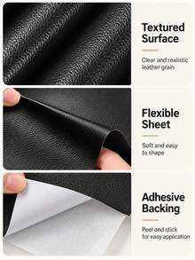 PVC Leather Repair Roll, Tool-Free Faux Leather Restorer Fabric For Sofa Couch Car Seat Furniture Bag, Lychee Texture Vinyl Upholstery Fixing Sheet, Anti-Scratch Non-Fading DIY Repair - Multiple Styles and Colors - View 5