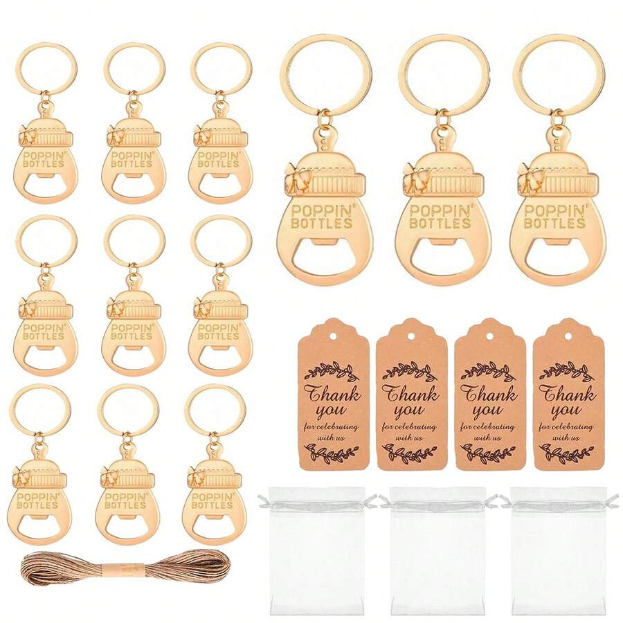 Poppin Bottle Opener Bulk, Footprint Design, Baby Shower Favor - View 1