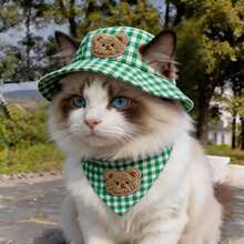 2pcs Cute Pet Hat And Triangle Scarf - Suitable For Small Dogs And Cats, Perfect For Daily Wear, Parties And Holiday Outings Pet Supplies - Multicolor - View 5