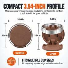 Foldable Car Cup Holder With Hook, Universal Car Door Cup Holder - A - View 5