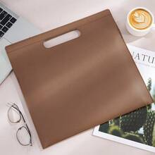 A4 Leather Document Bag, Large Capacity Waterproof Office File Holder, Business Portable Briefcase - Multicolor - View 8