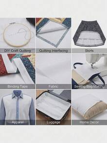 White Non-Woven Fusible Interlining Roll, Double-Sided Heat-Set Stable Interlining, Suitable For Sewing, Patchwork, Sewing Supplies, Handicrafts, Clothing, Bags, Home Decor - Multicolor - View 4