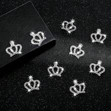 20 Rhinestone Crown Charms, Flat-Back Crystal Pendants, Suitable For DIY Jewelry Making, Keychains, Earrings, Gift Decoration, And Crafts - Crown-small - View 2