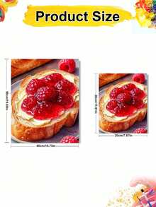 1pc Raspberry Bread DIY Oil Painting By Numbers, Canvas Painting DIY Crafts, Adult Home Decoration, Holiday Gift. - Sets - View 9