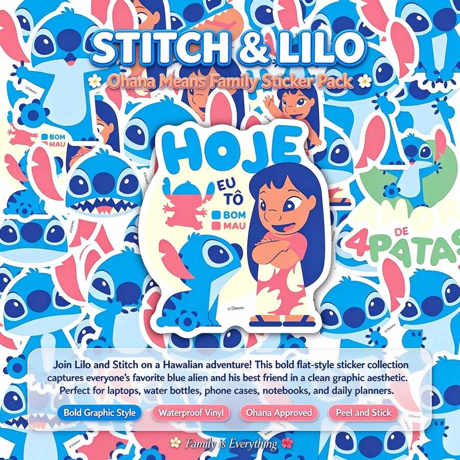 50pcs Cute Cartoon Stitch Stickers With Multiple Poses And Expressions ...