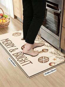 1/2pcs Christmas Kitchen Decor Rugs, Christmas Snowman & Christmas Tree Pattern Winter Kitchen Rugs And Mats, Non-Slip Washable Absorbent Kitchen Accessories Decorative Mats, Christmas Holiday Gifts! - Multicolor - View 11