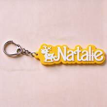 Custom Shaped Acrylic Name Keychain With Deer Pattern Printed On It, Personalized Name Label, Suitable For Backpacks And Christmas Gifts - Multicolor - View 14