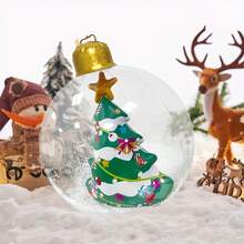 1pc Glowing Inflatable Christmas Ball (Ball-In-Ball Design With Santa Claus, Snowman And Christmas Tree Patterns), Suitable For Indoor/Outdoor Holiday Decor, Christmas And New Year Party Decoration And Holiday Gifts - Balloon Light - View 15