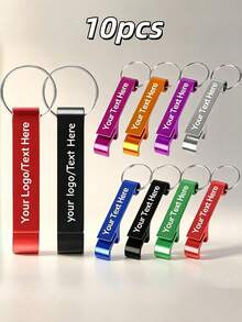 10/30/50/100pcs Customized Engraved Metal Bottle Opener Keychain - Can Engrave Name Or Text, Bulk Boxed, Perfect For Wedding, Birthday, Company Gift And Party Favor; Customizable - Multicolor - View 36