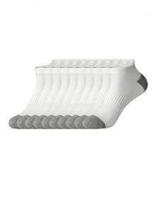 1/6/10/20 Pairs Men's All-Season Short Socks, Neutral Black And White Color, Sports Minimalist Style - Multicolor - View 23
