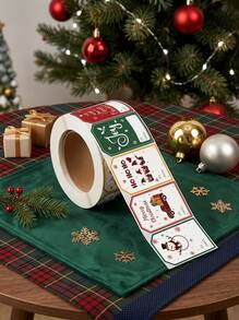 Joivida 100pcs/Roll Christmas Gift Labels, Self-Adhesive Creative Design, Easy To Apply, Paper Labels, Suitable For Christmas Gift Wrapping And Event Decoration - Multicolor - View 3