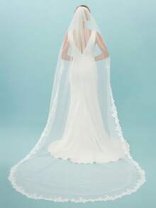 Wedding Veil 1 Tier With Metal Comb For Brides | Soft Tulle, Metal Comb, Perfect For Church, Beach Or Garden Wedding - Ivory - View 11