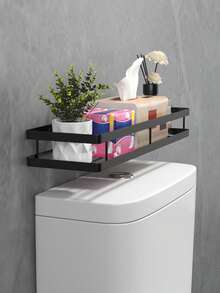 Drill-Free, Wall-Mounted Bathroom Storage Rack-Perfect For Organizing Toilet Paper, Cosmetics, And Various Small Items. This Space-Saving Bathroom Shelf Is Ideal For Use In Bathrooms, Washrooms, Or Above The Toilet Tank. - Multicolor - View 8