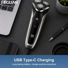 Electric Razor For Men,Mini Electric Shaver, 3-Blade Razor, USB Rechargeable, Compact & Portable, Men's Holiday Gift Battery Capacity 500mAh - Black - View 11