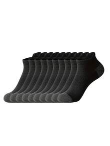 1/6/10/20 Pairs Men's All-Season Short Socks, Neutral Black And White Color, Sports Minimalist Style - Multicolor - View 8