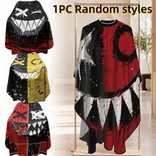 1pc Polyester Barber Cape, Red & Black Monster Face Print Fabric, Garbage Punk Style Apron, Bold Outfit Suitable For Adult Men, Eye-Catching Garment For Salon Services And Personal Home Hair Care - Multicolor - View 12