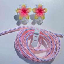 1組扶桑花造型Type-C充電線保護套，耐用塑料材質，防刮防斷，適用於 17 16 15 14/13/12/11 Pro Max及其他Apple充電器保護套，適合日常使用，聖誕禮物，秋冬小禮物 - 玫紅色 - 查看 5