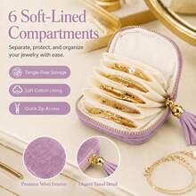 Exquisite Jewelry Storage Bag, Soft Interior, Suitable For Storing Bracelets, Bangles, Necklaces And Other Small Accessories, Lightweight And Space-Saving, Can Be Placed Directly In Suitcase Or Handbag, Ideal For Travel And Vacation (Random Color) - Multicolor - View 9