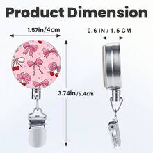 1pc Leopard Print Retractable ID Towel Clip, Retractable Kitchen Towel Rack With Retractable Rope Adhesive Towel Clip Holder, No Drilling RV Accessories, Kitchen Bathroom Towel Rack (Silver) - Leopard Print - View 2