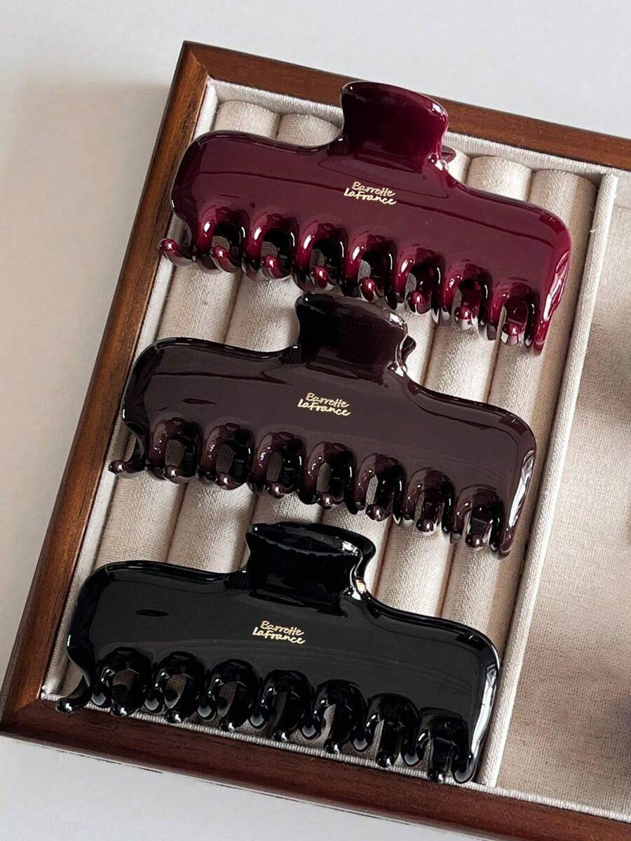 3pcs/1pc 4.65 Inch/11.8cm. Made Of Black, Brown, Red Plastic, One-Piece Design, Stylish And Versatile, Simple And Elegant, Suitable For Daily, Casual, Party, Commute, Vacation And Other Occasions. Rich Color Options To Meet Different Style Needs, Helping You Create A Perfect Look. - Multicolor - View 1