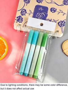 1/4/6/12pcs/1set Gradient Color Fluorescent Markers, Colorful Water-Based Markers, Fresh Soft Multicolor Fluorescent Marker Design, Suitable For Classroom Notes, Key Point Marking, Note Classification, Textbook Marking, Diary Writing, Office Document Marking - Gradient Highlighter - View 8