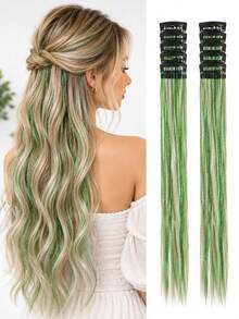 Bộ 12 kẹp tóc nối tóc bóng bẩy 20 inch, kẹp phụ kiện tóc kim tuyến nhiều màu chịu nhiệt - Nhiều màu - Xem 20
