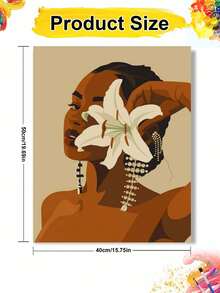 1pc Woman Holding Flowers DIY Oil Painting By Numbers, Canvas Painting DIY Crafts, Adult Home Decoration, Holiday Gift. - Sets - View 11