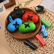 Capsule-Shaped Pet Waste Bag Dispenser, Portable Dog Poop Bag Storage Box, Solid Color Trash Bag Set, Pet Cleaning Supplies - View 1