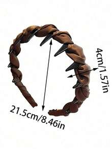 4/3/2/1pc Women's Exquisite Satin Woven Headband, Serrated Non-Slip Design, Elegant Hair Accessory, Autumn/Winter Daily Commute Wear, Hair Accessory Tool, Hair Accessory Set, Christmas/Valentine's Day Holiday Accessory, Holiday Gift - Multicolor - View 7