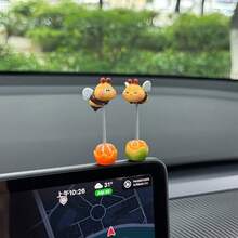 Creative New Cute Spring Swaying Car Ornament Mini Bee For Car Dashboard, Office Desk Decoration - Bee - View 6