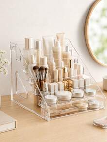 1pc/3/5/6/7 Tier Adjustable Transparent Plastic Glasses Display Stand, Modern Minimalist Style, Transparent Color, Stepped Design, Glasses Display Rack, Fashion Glasses Storage, Suitable For Bedroom Vanity, Store Window, Exhibition, Optical Shop - Transparent - View 15