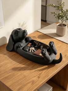 Dachshund Shaped Long Slot Storage Tray, Cute Dachshund Theme Plastic Organizer Rack, Suitable For Entryway, Desk And Bedside, Can Store Keys, Jewelry, Multi-Functional Dog Home Decor, Suitable For Home, Office, Vanity, No Assembly Required, Jewelry Tray - Multicolor - View 2