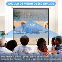 HOMCOM Pantalla de Proyector Eléctrica, Pantalla de Proyección con Control Remoto, para Interior y Exterior, Eventos Deportivos, Cine en Casa, Oficina, Blanco - Blanco-195x8x182 cm - Ver 3