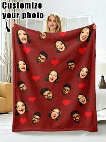 1pc Customized Flannel Blanket With Photo And Text, Office Nap Blanket, Comfortable Blanket, Mother's Day, Father's Day Gift For Parents, Bedding Blanket, Bed Customized Blanket, Customized Text Blanket, Personalized Home Blanket - Multicolor - View 15