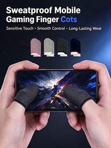 Gaming Finger Sleeves, Seamless Anti-Sweat Anti-Slip Thumb Finger Cots, Ultra Thin High Sensitive Elastic Breathable Touch Screen Finger Covers For Mobile Gaming - Multicolor - View 1
