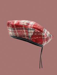 Boho Leopard Print Pattern Contrast Binding Beret - Multicolor - View 19