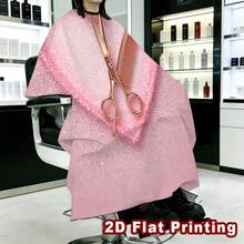 1pc 2D Flat Print Barber Tool Pattern Design Hairdresser Apron, Durable Polyester Material, Suitable For Haircutting, Hair Dyeing, Makeup And Styling, 2D Flat Style - Multicolor - View 6