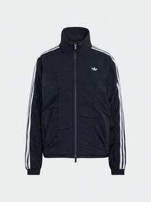 Adidas Originals Women's SPORTY TJ Jacket Woven Collarless Outerwear LH1932 - Black and White - View 2