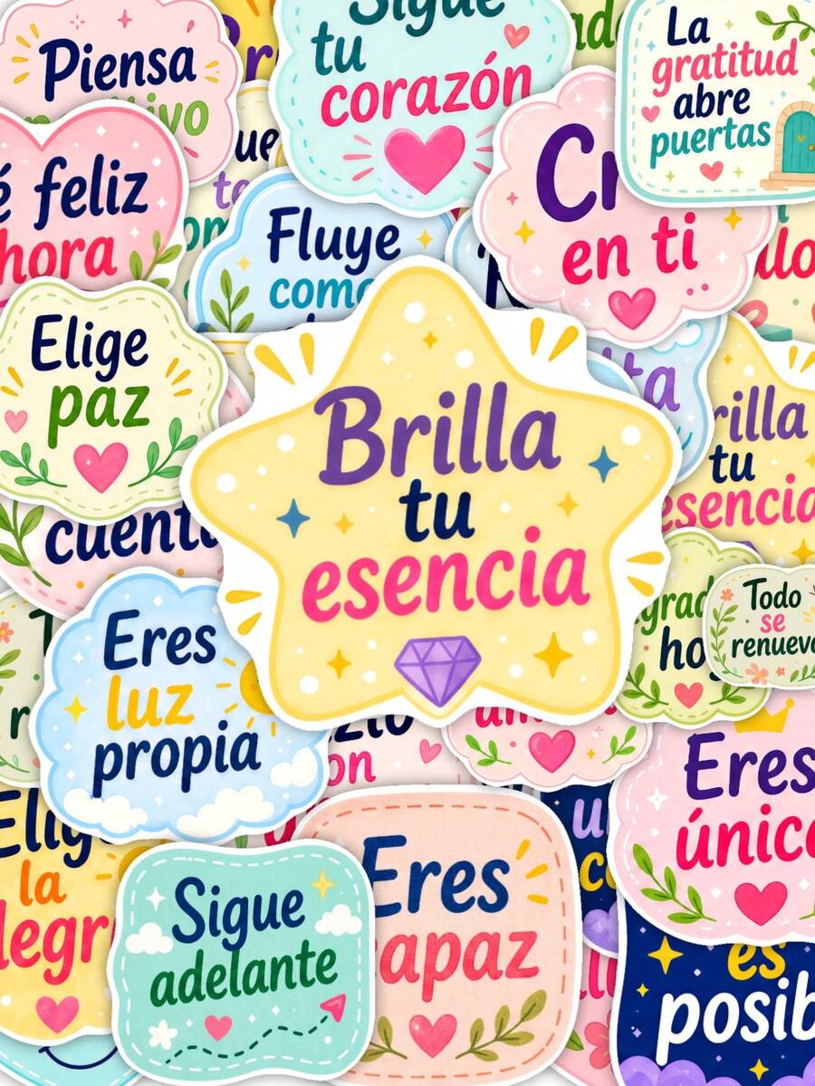 50Pcs Spanish Positive Affirmation Quote Stickers, Motivational Self ...