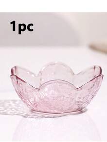 High Transparency Thickened Sakura Shaped Small Dish, Petal Embossed Texture Design Sakura Plate, Transparent High-Quality Glass Dining Plate, Smooth Edges No Scratching, Cold And Heat Resistant Not Easily Broken, Hammered Texture 3D Print, Crystal Clear, Lightweight Easy To Clean, Can Be Directly Washed, Space-Saving Storage, Multi-Functional Divided Snack Dish, Suitable For Home Dining Table To Hold Dipping Sauce, Jam, Honey, Nuts - Multicolor - View 14