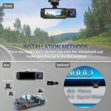 1080P HD Dual Lens Dash Cam (Front And Rear) With 2-Inch IPS Screen, 170° Front Wide Angle And 140° Rear Wide Angle Field Of View, ADAS Driving Assistance, G-Sensor, Loop Recording, Night Vision And 24-Hour Parking Mode - Dash Cam - View 8