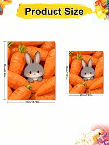 1pc Carrots And Rabbits DIY Oil Painting By Numbers, Canvas Painting DIY Crafts, Adult Home Decoration, Holiday Gift. - Sets - View 10