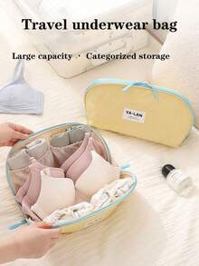 Underwear Storage Bag, Waterproof Portable Travel Bra Organizer, Intimate Apparel Divider Bag, Portable Home Bra & Panty Organizer, Gentle Fresh Intimate Apparel Storage Bag - Multicolor - View 1