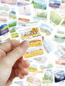 64pcs Scenic Landscape Stickers For Phone Case, Keyboard, Tablet, Diary, Notebook, Laptop, Planner, Scrapbook, Luggage, Guitar, Helmet, Skateboard - Every Passerby Is a Scene - View 5