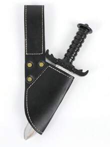 1pc PU Leather Medieval Sword Scabbard, Vintage Gold Floral Short Sword Sheath, Belt-Hanging Cosplay Costume Accessory, Suitable For LARP, Role Play, Halloween And Theme Parties - ZSJ - View 6