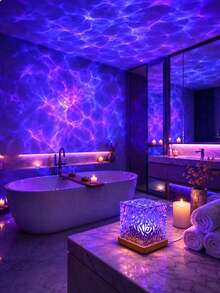 Square Water Ripple Projection Light, USB Powered Ocean Wave Atmosphere ...