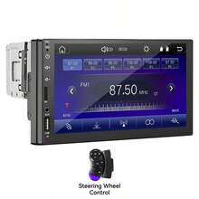 VENBES 7 吋 1 DIN 無線 CarPlay 車用音響,藍牙觸控螢幕 MP5 播放器,含 FM 收音機、USB/AUX、方向盤控制,可選配 8-LED 倒車攝影機 - 附方向盤遙控器 - 查看 13