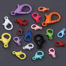 30pcs/Pack Colorful Enamel Lobster Clasp Keychain Accessories, Multi-Color Mixed Spring Buckle, Smooth Opening And Closing, Sturdy, Suitable For Making Bag Charms, Doll Pendants, DIY Handmade Jewelry Supplies, Multiple Bright Colors Available. - Lobster Clasp - View 7